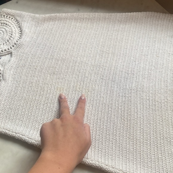 Mango Crochet Mini Dress Cutout Cotton Blend Swim Coverup Off White Size 4 S - Picture 9 of 12